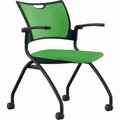 9To5 Seating Nesting Chair, w/Arms/Casters, 25inx26inx33in, Latte/Black NTF1320A12BFP19